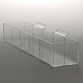 Короб из оргстекла с пятью ячейками 12х8х8 см, крепление на торговую панель, KN-5120-080-080TP
