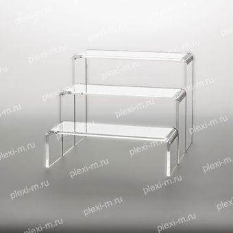 Подставки подиумы из оргстекла П-образные 25х7 см, толщина 5 мм, комплект 3 шт, PP-3-250070T5