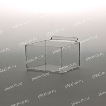 Короб из оргстекла с одной ячейкой 12х8х8 см, крепление на торговую панель, KN-1120-080-080TP