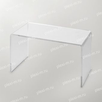 Подставка подиум из оргстекла П-образная 30х7х15 см, толщина 4 мм, PP-300070-150T4
